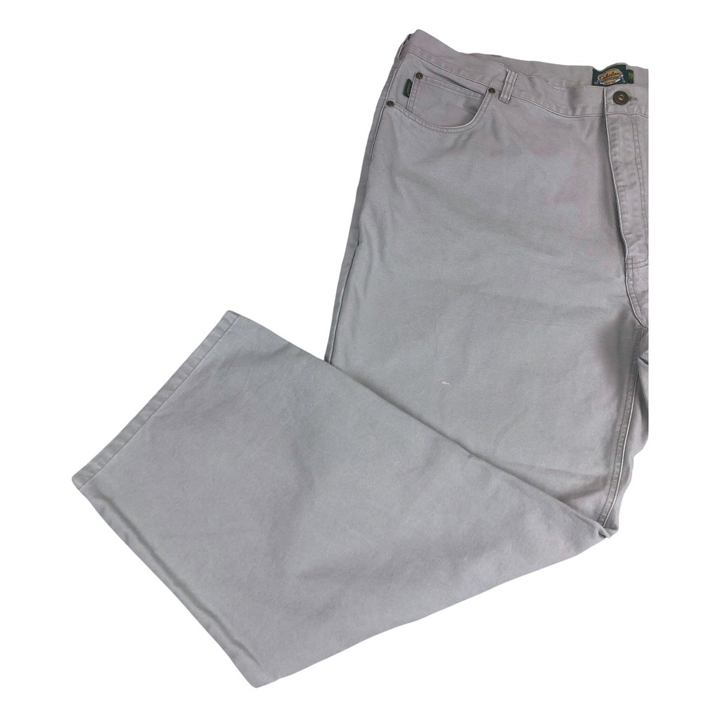 Cabelas Mens 48x30 Light Gray Cotton Canvas Work Pants Straight Leg Outdoor Gear - Picture 6 of 9